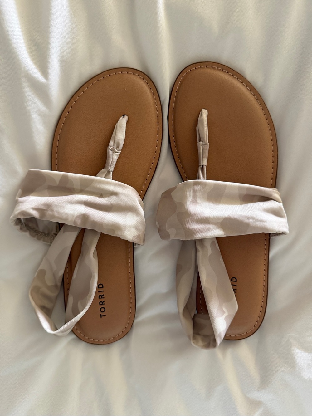 Torrid Beige Scarf Wrap Sandals Size 11 Wide